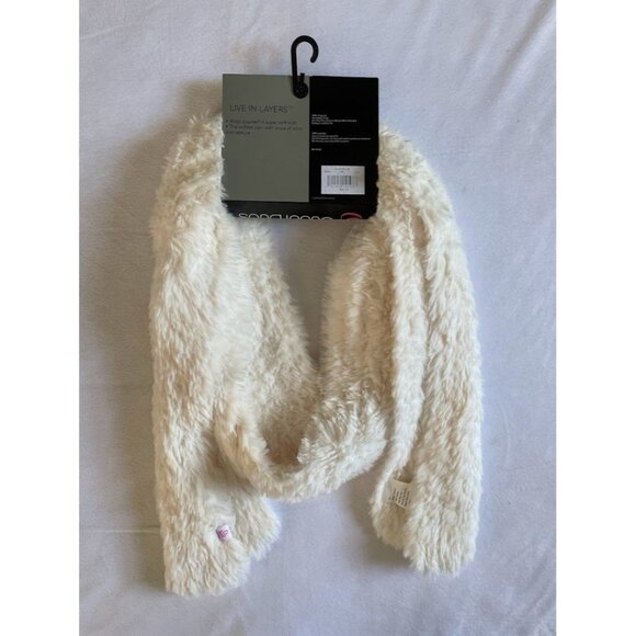 Cuddl Duds Furry Scarf One Size Ivory - Picture 2 of 6